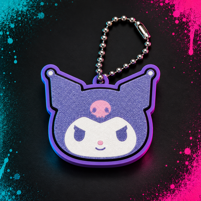 Purple Kuromi clicky clack keychain