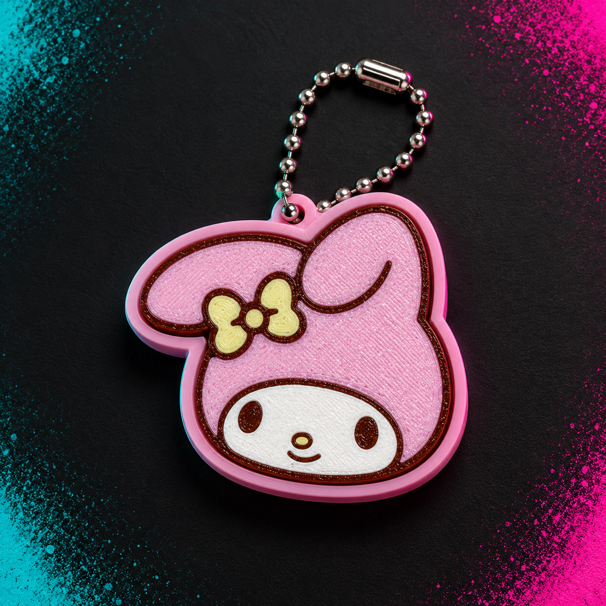 Pink My Melody clicky clack keychain